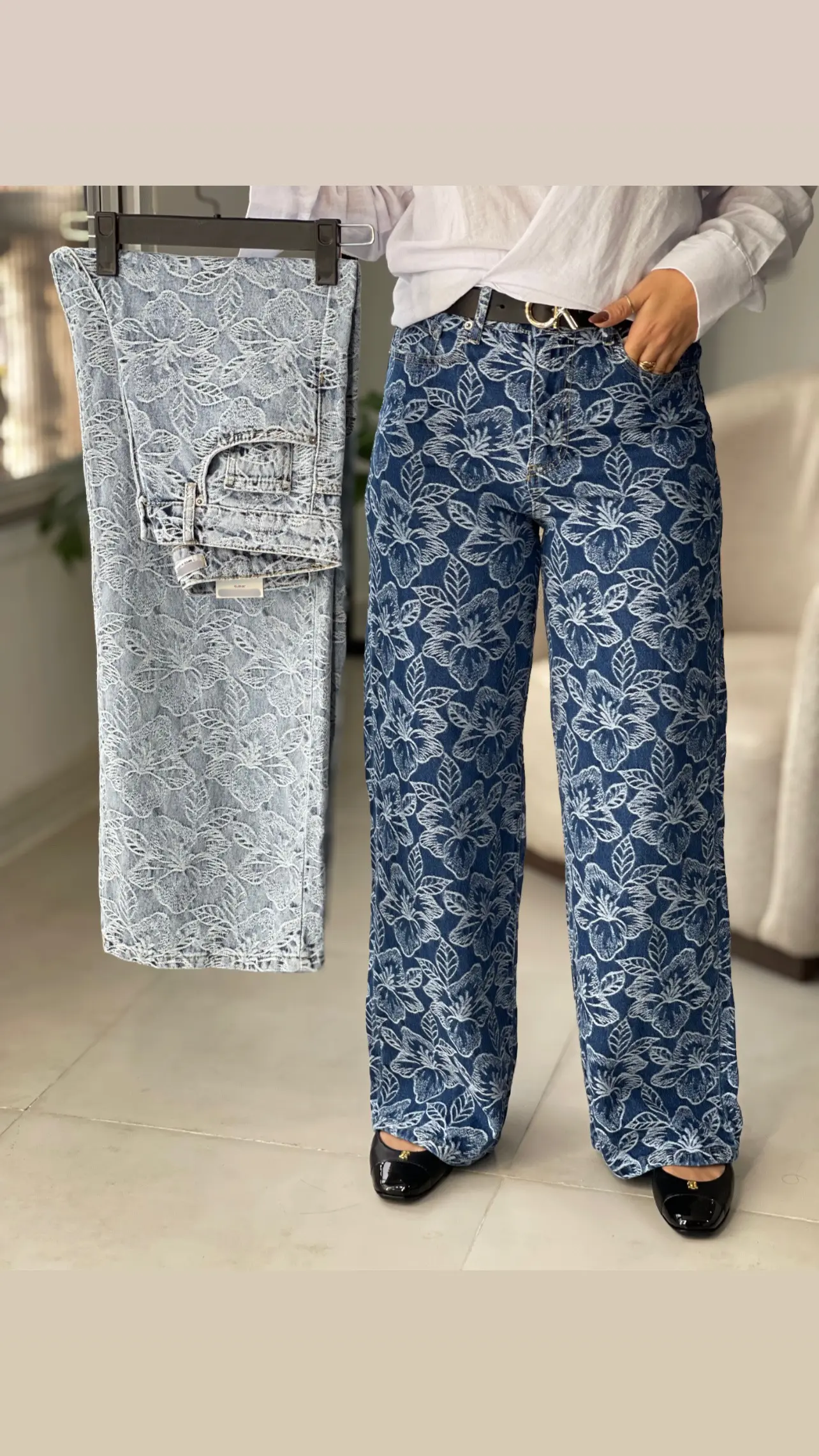 شلوار جین طرح دار اورجینال ترک